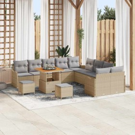 Conjunto de sofá de jardín 13 pcs Beige ratán sintético en Sofás de exterior | Comprar online en Foru.es