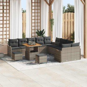 Conjunto de sofá de jardín 13 pcs Gris ratán sintético en Sofás de exterior | Comprar online en Foru.es