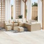 Conjunto de sofá de jardín 13 pcs Beige ratán sintético en Sofás de exterior | Comprar online en Foru.es