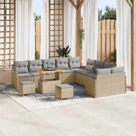 Conjunto de sofá de jardín 13 pcs Beige ratán sintético en Sofás de exterior | Comprar online en Foru.es
