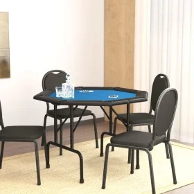 Folding poker table for 8 players blue 108x108x75 cm by vidaXL, Game and poker tables - Ref: Foro24-80405, Price: 105,83 €, D...