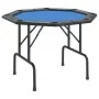 Folding poker table for 8 players blue 108x108x75 cm by vidaXL, Game and poker tables - Ref: Foro24-80405, Price: 105,83 €, D...