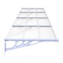 Marquesina puerta policarbonato gris y transparente 396x90 cm de vidaXL, Toldos - Ref: Foro24-153696, Precio: 121,13 €, Descu...