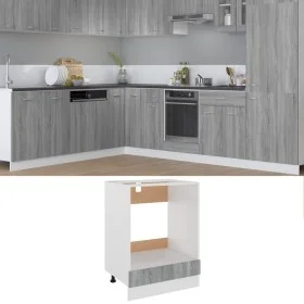 Armario de horno cocina madera ingeniería gris 60x46x81,5 cm de vidaXL, Armarios de cocina - Ref: Foro24-825835, Precio: 65,6...