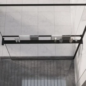Estante para pared de ducha aluminio negro 118 cm de vidaXL, Accesorios para el baño - Ref: Foro24-153619, Precio: 77,96 €, D...