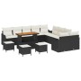 Conjunto de sofá de jardín 14 pcs Negro ratán sintético en Sofás de exterior | Comprar online en Foru.es