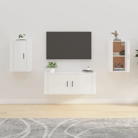 Muebles para TV de pared 2 uds blanco brillante 40x34,5x60 cm de vidaXL, Muebles TV - Ref: Foro24-816661, Precio: 49,22 €, De...