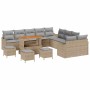 Conjunto de sofá de jardín 14 pcs Beige ratán sintético en Sofás de exterior | Comprar online en Foru.es