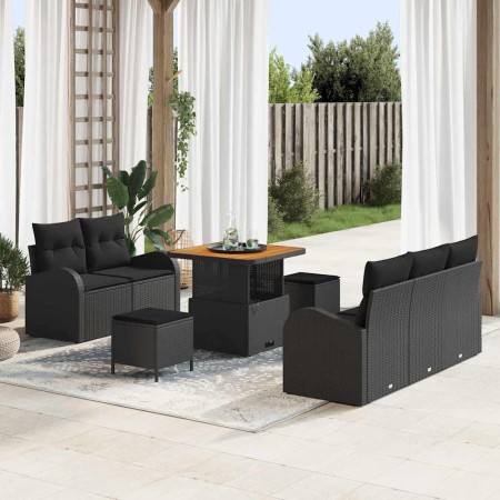 Conjunto de sofás de jardín 8 pcs Negro ratán sintético en Sofás de exterior | Comprar online en Foru.es