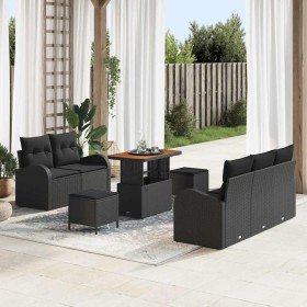 Conjunto de sofás de jardín 8 pcs Negro ratán sintético en Sofás de exterior | Comprar online en Foru.es