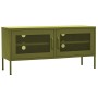Mueble de TV verde oliva 105x35x50 cm acero en Muebles TV | Comprar online en Foru.es