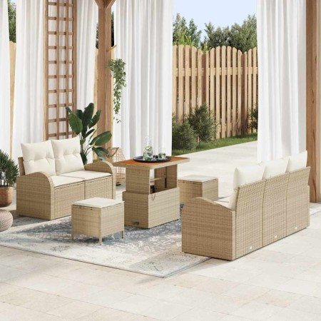 Conjunto de sofás de jardín 8 pcs Beige ratán sintético en Sofás de exterior | Comprar online en Foru.es