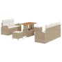 Conjunto de sofás de jardín 8 pcs Beige ratán sintético en Sofás de exterior | Comprar online en Foru.es