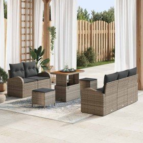 Conjunto de sofás de jardín 8 pcs Gris ratán sintético en Sofás de exterior | Comprar online en Foru.es