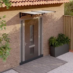 Black and transparent polycarbonate door canopy 152.5x90cm by vidaXL, Awnings - Ref: Foro24-153684, Price: 63,88 €, Discount: %