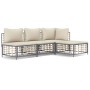 Juego de muebles de jardín 4 pzas cojines antracita ratán PE de vidaXL, Sofás de exterior - Ref: Foro24-3186730, Precio: 311,...