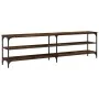 Mueble TV metal y madera contrachapada roble humo 180x30x50cm de vidaXL, Muebles TV - Ref: Foro24-826756, Precio: 84,43 €, De...