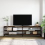 Mueble TV metal y madera contrachapada roble humo 180x30x50cm de vidaXL, Muebles TV - Ref: Foro24-826756, Precio: 85,03 €, De...