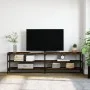 Mueble TV metal y madera contrachapada roble humo 180x30x50cm de vidaXL, Muebles TV - Ref: Foro24-826756, Precio: 84,43 €, De...