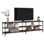 Mueble TV metal y madera contrachapada roble humo 180x30x50cm de vidaXL, Muebles TV - Ref: Foro24-826756, Precio: 85,03 €, De...