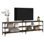 Mueble TV metal y madera contrachapada roble humo 180x30x50cm de vidaXL, Muebles TV - Ref: Foro24-826756, Precio: 84,43 €, De...
