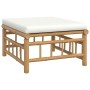 Reposapiés de jardín bambú con cojín blanco crema de vidaXL, Sofás modulares de exterior - Ref: Foro24-362302, Precio: 99,74 ...