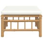 Reposapiés de jardín bambú con cojín blanco crema de vidaXL, Sofás modulares de exterior - Ref: Foro24-362302, Precio: 99,74 ...