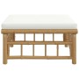 Reposapiés de jardín bambú con cojín blanco crema de vidaXL, Sofás modulares de exterior - Ref: Foro24-362302, Precio: 99,74 ...
