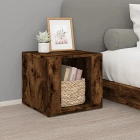 Mesita de noche madera contrachapada roble ahumado 41x40x36 cm de vidaXL, Mesitas de noche - Ref: Foro24-816549, Precio: 30,5...