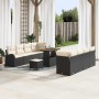 Conjunto de sofá de jardín con cojín 11 pcs Negro Poliratán en Sofás de exterior | Comprar online en Foru.es