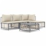 Juego de muebles de jardín 5 pzas cojines antracita ratán PE de vidaXL, Sofás de exterior - Ref: Foro24-3186732, Precio: 367,...