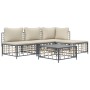 Juego de muebles de jardín 5 pzas cojines antracita ratán PE de vidaXL, Sofás de exterior - Ref: Foro24-3186732, Precio: 367,...
