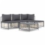 Juego de muebles de jardín 5 pzas cojines antracita ratán PE de vidaXL, Sofás de exterior - Ref: Foro24-3186733, Precio: 367,...
