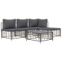 Juego de muebles de jardín 5 pzas cojines antracita ratán PE de vidaXL, Sofás de exterior - Ref: Foro24-3186733, Precio: 367,...