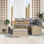 Conjunto de sofá de jardín con cojín 8 pcs Beige Poliratán en Sofás de exterior | Comprar online en Foru.es