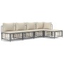 Juego de muebles de jardín 5 pzas cojines antracita ratán PE de vidaXL, Sofás de exterior - Ref: Foro24-3186734, Precio: 390,...