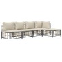 Juego de muebles de jardín 5 pzas cojines antracita ratán PE de vidaXL, Sofás de exterior - Ref: Foro24-3186734, Precio: 390,...