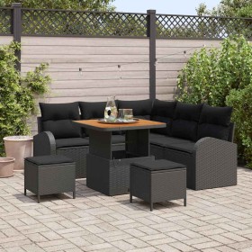 Conjunto de sofás de jardín 8 pcs Negro ratán sintético en Sofás de exterior | Comprar online en Foru.es