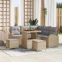 Conjunto de sofá de jardín con cojín 8 pcs Beige Poliratán en Sofás de exterior | Comprar online en Foru.es
