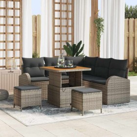 Conjunto de sofás de jardín 8 pcs Gris ratán sintético en Sofás de exterior | Comprar online en Foru.es