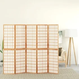 Biombo plegable con 5 paneles estilo japonés 200x170 cm de vidaXL, Divisores de ambientes - Ref: Foro24-352085, Precio: 185,1...