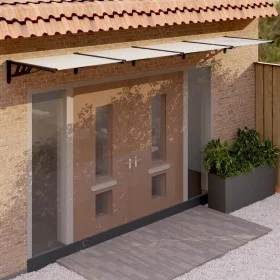Marquesina puerta policarbonato negro y transparente 396x90 cm de vidaXL, Toldos - Ref: Foro24-153689, Precio: 134,50 €, Desc...