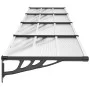 Black and transparent polycarbonate door canopy 396x90 cm by vidaXL, Awnings - Ref: Foro24-153689, Price: 134,50 €, Discount: %