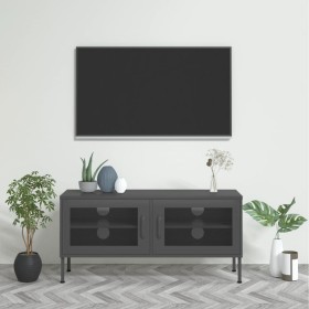 Mueble para TV de acero gris antracita 105x35x50 cm en Muebles TV | Comprar online en Foru.es