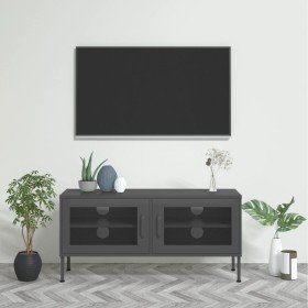 Mueble para TV de acero gris antracita 105x35x50 cm en Muebles TV | Comprar online en Foru.es