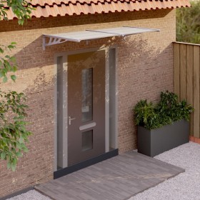 Marquesina puerta policarbonato gris y transparente 199x90 cm de vidaXL, Toldos - Ref: Foro24-153692, Precio: 75,01 €, Descue...