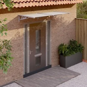Marquesina puerta policarbonato gris y transparente 199x90 cm de vidaXL, Toldos - Ref: Foro24-153692, Precio: 81,84 €, Descue...