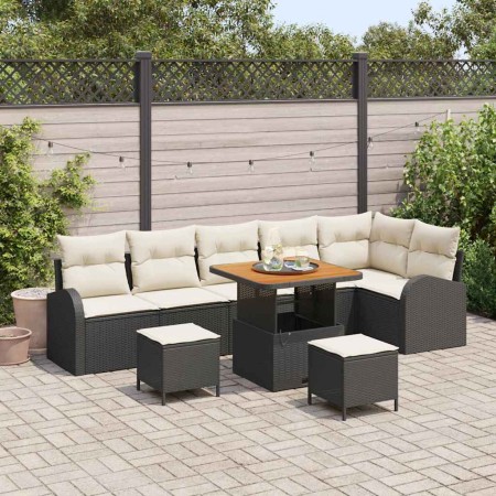 Conjunto de sofás de jardín 9 pcs Negro ratán sintético en Sofás de exterior | Comprar online en Foru.es
