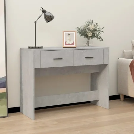 Mesa consola de madera contrachapada gris hormigón 100x39x75 cm de vidaXL, Mesas - Ref: Foro24-816780, Precio: 64,18 €, Descu...