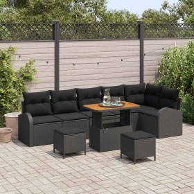 Conjunto de sofás de jardín 9 pcs Negro ratán sintético en Sofás de exterior | Comprar online en Foru.es